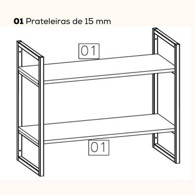 Estante Nicho 2 Prateleiras 72 Cm Li008 Canela Branco Kpb