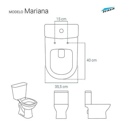 Tampa De Vaso Poliéster Mariana Branco Para Bacia Icasa 6lpf