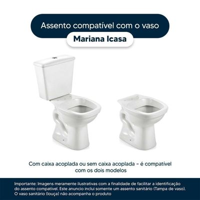 Tampa De Vaso Poliéster Mariana Branco Para Bacia Icasa 6lpf