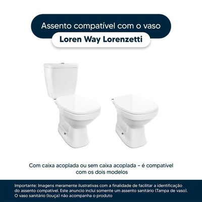 Tampa De Vaso Sanitário Loren Way Cinza Claro Para Louça Lorenzetti