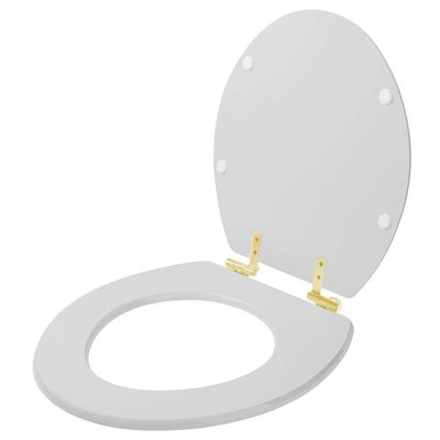 Assento Sanitário Soft Close Twister Cinza Claro Para Vaso Hervy Com Ferragem Dourada
