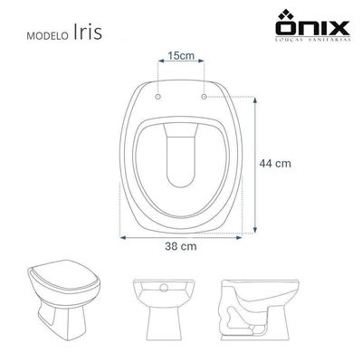 Assento Sanitário Com Amortecedor Iris Branco Para Vaso Onix