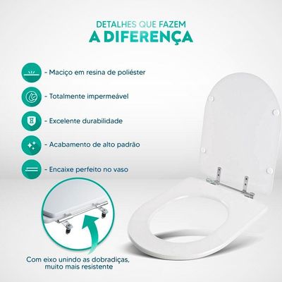Tampa De Privada Poliéster Vesúvio Branco Para Louça Icasa 6lpf