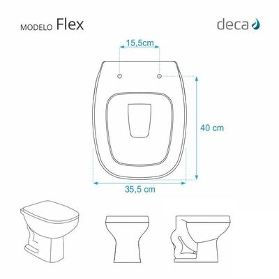 Tampa De Vaso Flex Branco Para Bacia Deca 6lpf