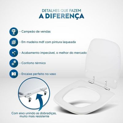 Tampa De Vaso Flex Branco Para Bacia Deca 6lpf