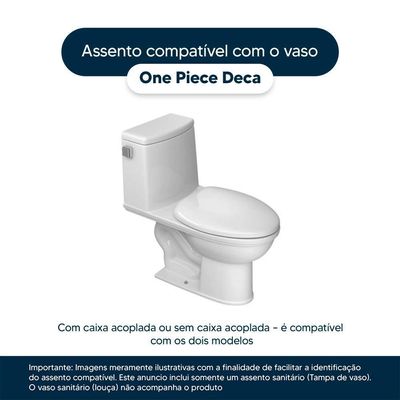 Tampa De Vaso Poliéster One Piece Branco Para Bacia Deca