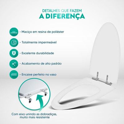 Tampa De Vaso Poliéster One Piece Branco Para Bacia Deca