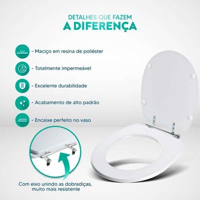 Tampa De Vaso Poliéster Decorada Borboleta Verde Aspen Branco Para Louça Deca