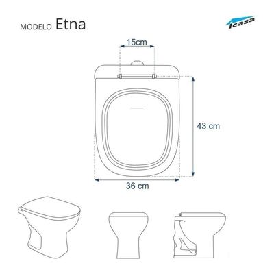 Tampa De Vaso Almofadada Etna Palha Para Bacia Icasa 6lpf