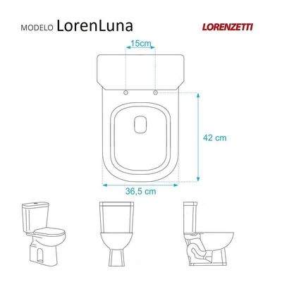 Tampa De Vaso Sanitário Loren Luna Bege Claro Para Bacia Lorenzetti