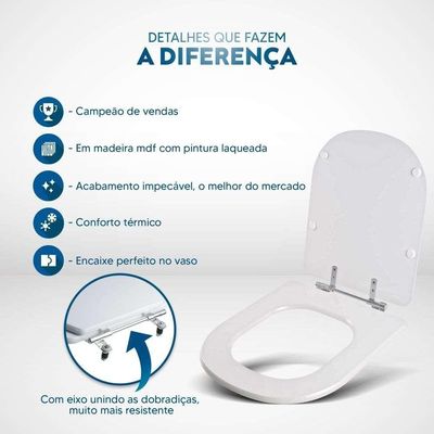 Tampa De Vaso Sanitário Loren Luna Bege Claro Para Bacia Lorenzetti