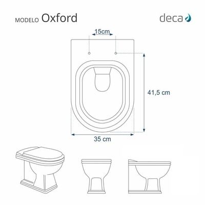 Tampa De Vaso Em Mdf Oxford Branco Para Bacia Deca