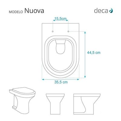 Tampa De Vaso Laqueado Com Fechamento Lento Nuova Marrom Fosco Para Louça Deca Com Ferragem Marrom
