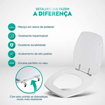 Tampa De Vaso Acrilico Thema Branco Para Bacia Incepa 6lpf