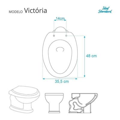 Tampa De Vaso Victoria Sterling Silver (cinza Claro) Para Bacia Ideal Standard