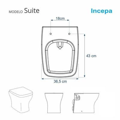 Assento Sanitario Poliester Antibacteriano Suite Branco Para Vaso Incepa