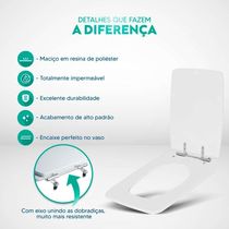 Assento Sanitário Poliester Vila Rica Cinza Escuro Para Vaso Icasa