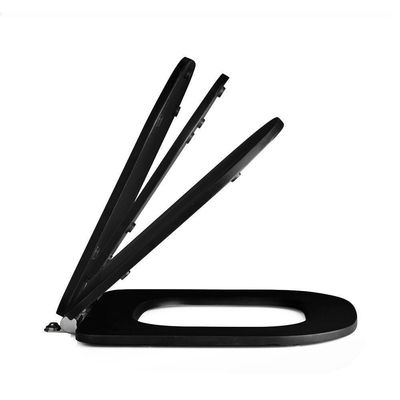 Assento Poliester Soft Close Piano Preto Fosco Para Vaso Deca