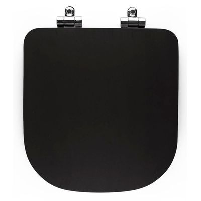 Assento Poliester Soft Close Piano Preto Fosco Para Vaso Deca