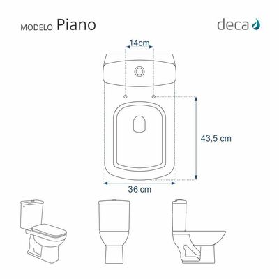 Assento Poliester Soft Close Piano Preto Fosco Para Vaso Deca