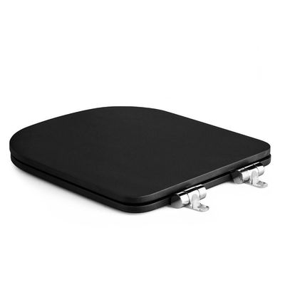 Assento Poliester Soft Close Piano Preto Fosco Para Vaso Deca