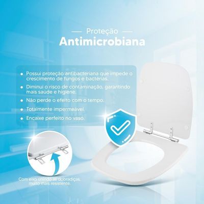 Assento Sanitario Poliester Antibacteriano Versato Branco Para Vaso Celite