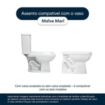 Tampa De Vaso Sanitario Poliester Malva Branco Para Bacia Mari