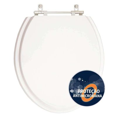 Assento Sanitario Poliester Antibacteriano Convencional Oval Branco Para Vaso Deca