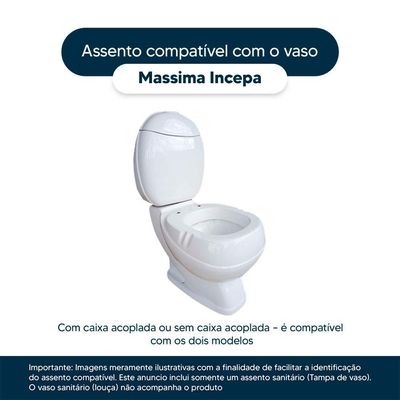 Assento Sanitario Poliester Com Amortecedor Massima Branco Para Vaso Incepa