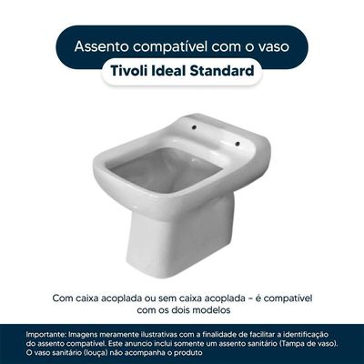 Tampa De Vaso Tivoli Cinza Claro Para Louça Ideal Standard