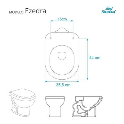 Assento Sanitario Poliester Ezedra Visone (salmao) Para Vaso Ideal Standard