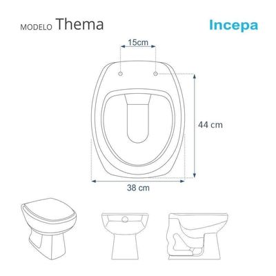 Assento Sanitario Poliester Thema Verde Agua Para Vaso Incepa