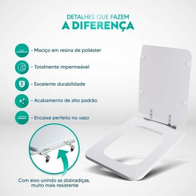 Assento Sanitario Poliester Square Verde Mace Para Vaso Incepa