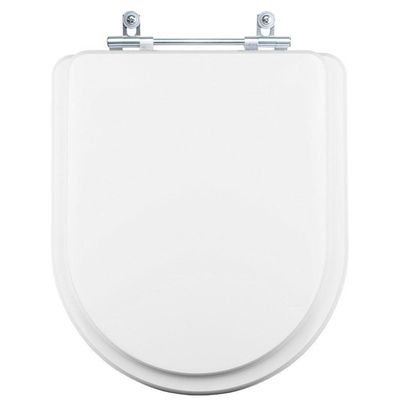 Tampa Vaso Sanitário Madeira Laqueada Riviera Branco Para Bacia Celite