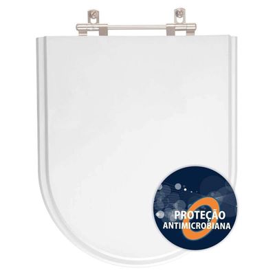 Assento Sanitario Poliester Antibacteriano Smart Branco Para Vaso Celite