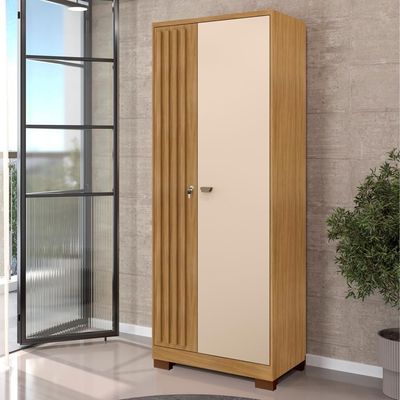 Armario Multiuso 2 Portas Versa 11686 71 Cm Carvalho Am Off White Incp