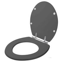 Assento Sanitario Poliéster Convencional Oval Cinza Vip Para Vaso Deca