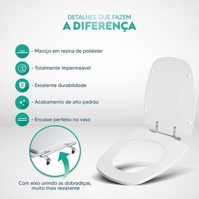 Assento Sanitário Acrílico Monte Carlo Bege Para Vaso Deca