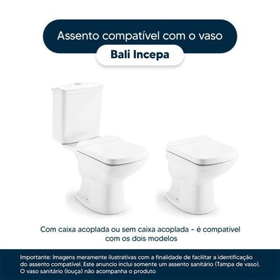 Assento Sanitário Acrílico Bali Bege Para Vaso Incepa