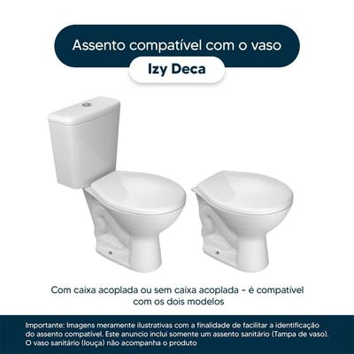 Assento Sanitário Acrílico Izy Branco Para Vaso Deca