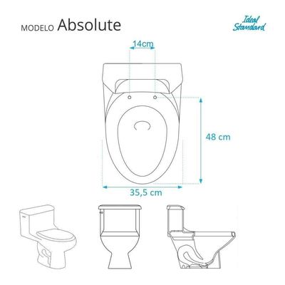Assento Sanitário Absolute Neve (branco) Para Ideal Standard