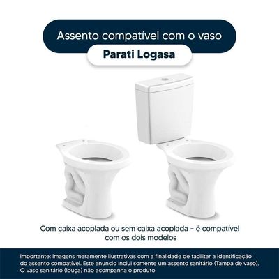 Assento Sanitário Acrílico Parati Branco Para Vaso Logasa