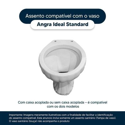 Assento Sanitário Angra Preto Para Vaso Ideal Standard