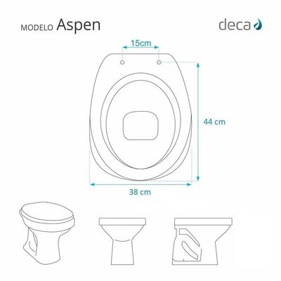 Assento Sanitário Almofadado Aspen Preto Para Bacia Deca