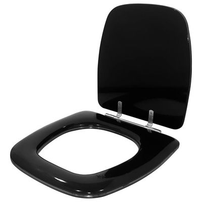 Assento Sanitário Almofadado Fit Preto Para Louça Celite