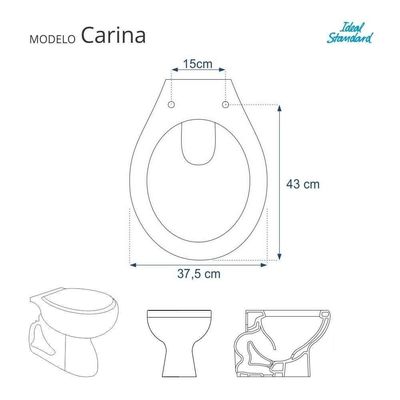 Assento Sanitário Almofadado Carina Branco Para Louça Ideal Standard