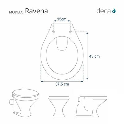 Assento Sanitário Acrílico Ravena Cinza Para Vaso Deca