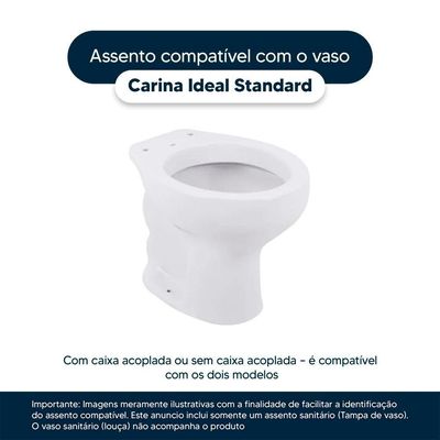 Assento Sanitário Almofadado Carina Branco Para Louça Ideal Standard