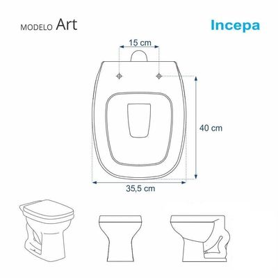 Assento Sanitário Acrílico Art Branco Para Vaso Incepa
