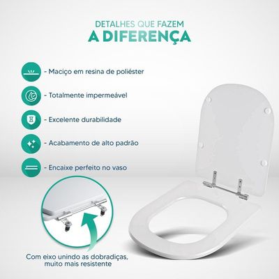 Assento Sanitário Acrílico Vogue Plus Branco Para Vaso Deca